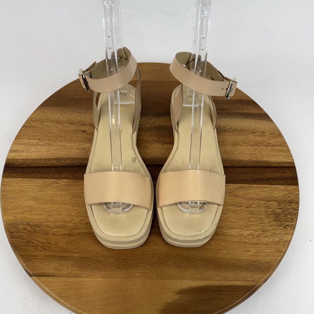 Womens‎ Seychelles Note To Self Beige Leather Ankle Strap Wedge Sandals Size 9 M